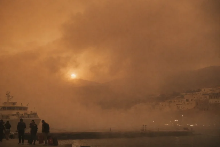 Greece Witnesses Orange Skies as Crete Island Reported a Thick Cover of African Dust Causing Severely Low Visibility Disrupting Flights and Travel